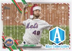 2021 Topps Holiday Jacob DeGrom SP image Variation #HW22 Santa's Hat